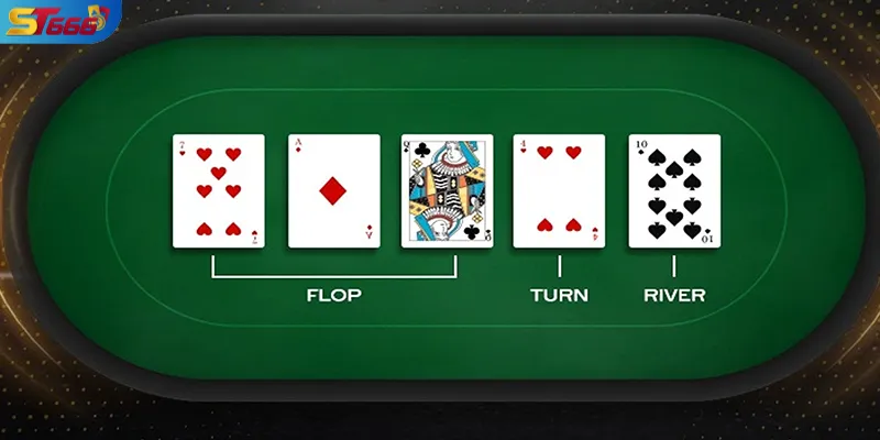 Diễn tiến 5 vòng chơi bài Poker Texas từ bài tẩy đến lật bài quyết định