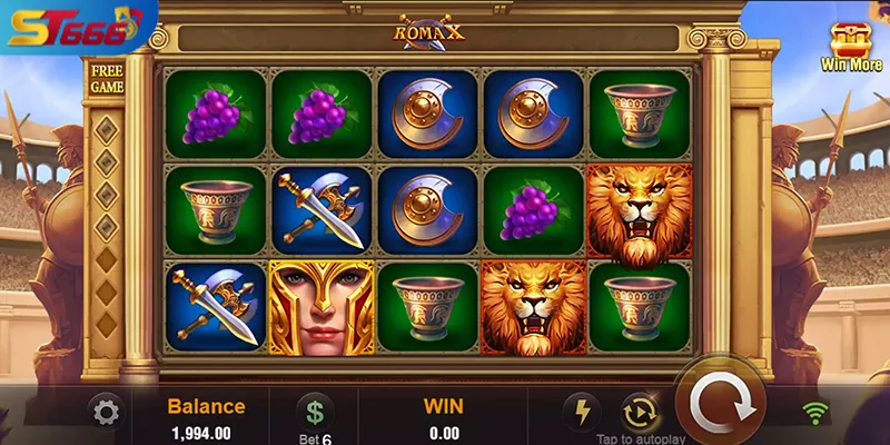 Trải nghiệm thực tế giao diện game Roma X tại nổ hũ ST666