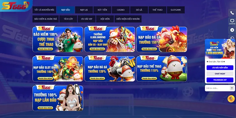Ưu đãi cho tài khoản mới đăng ký ST666 lần đầu