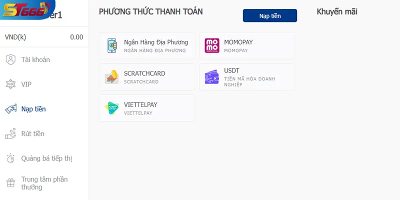 5 Cách Nạp Tiền ST666 Chuẩn Không Lỗi Và An Toàn
